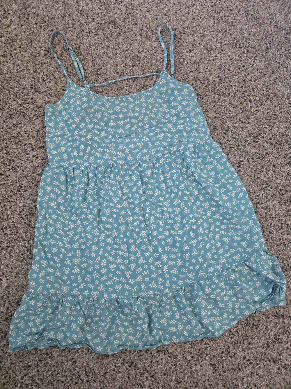 Aeropostale Teal Floral Spaghetti Strap Sundress Top